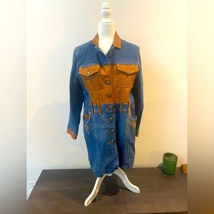 Diane Gilman denim and leather dress - Size S (runs large)